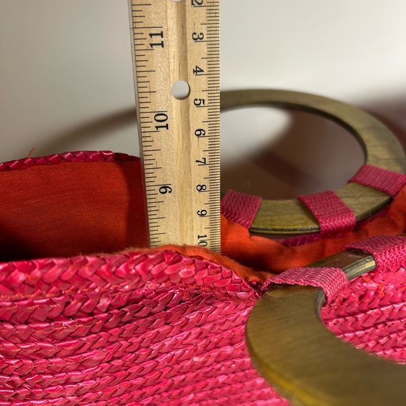 SunBay Handbags lined straw purse in pink - Picture 10 of 14